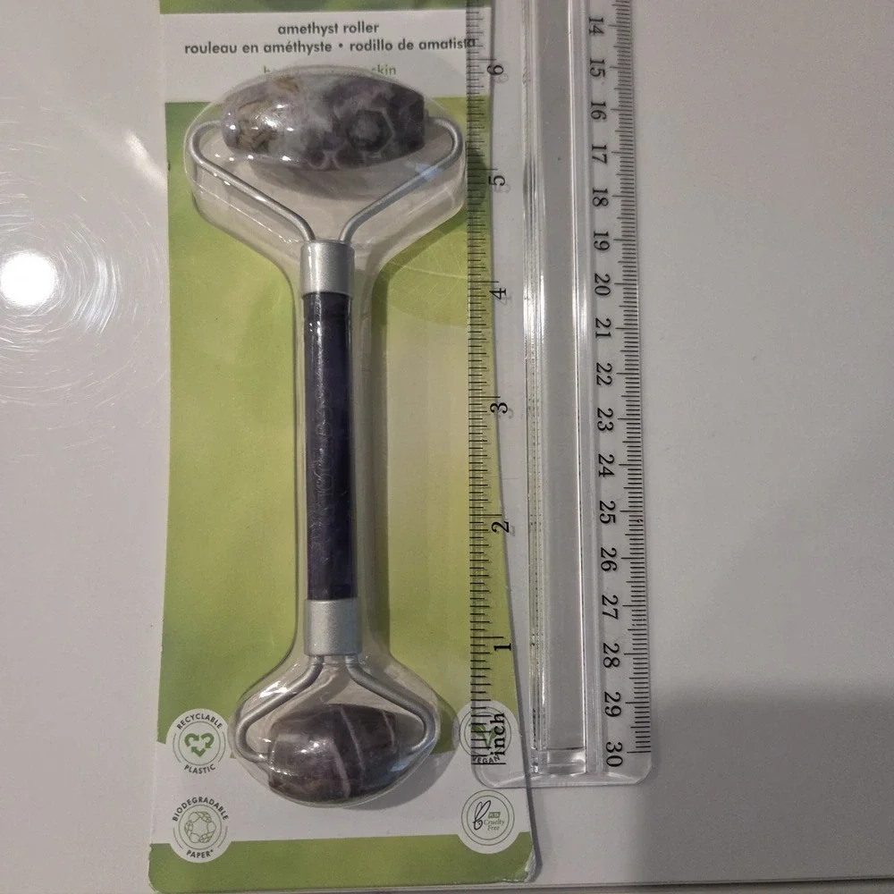 EcoTools Amethyst Face Eye Roller Duo Beauty Vegan Cruelty Free Reduce Stress